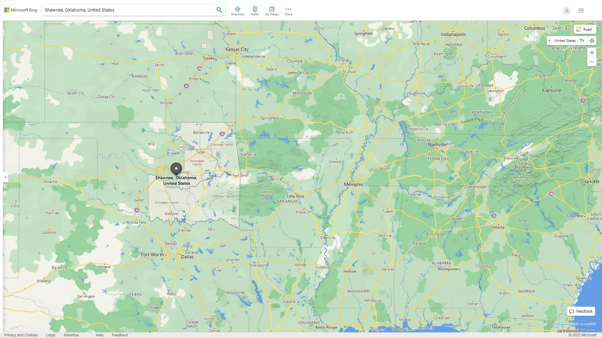 Shawnee Map Oklahoma